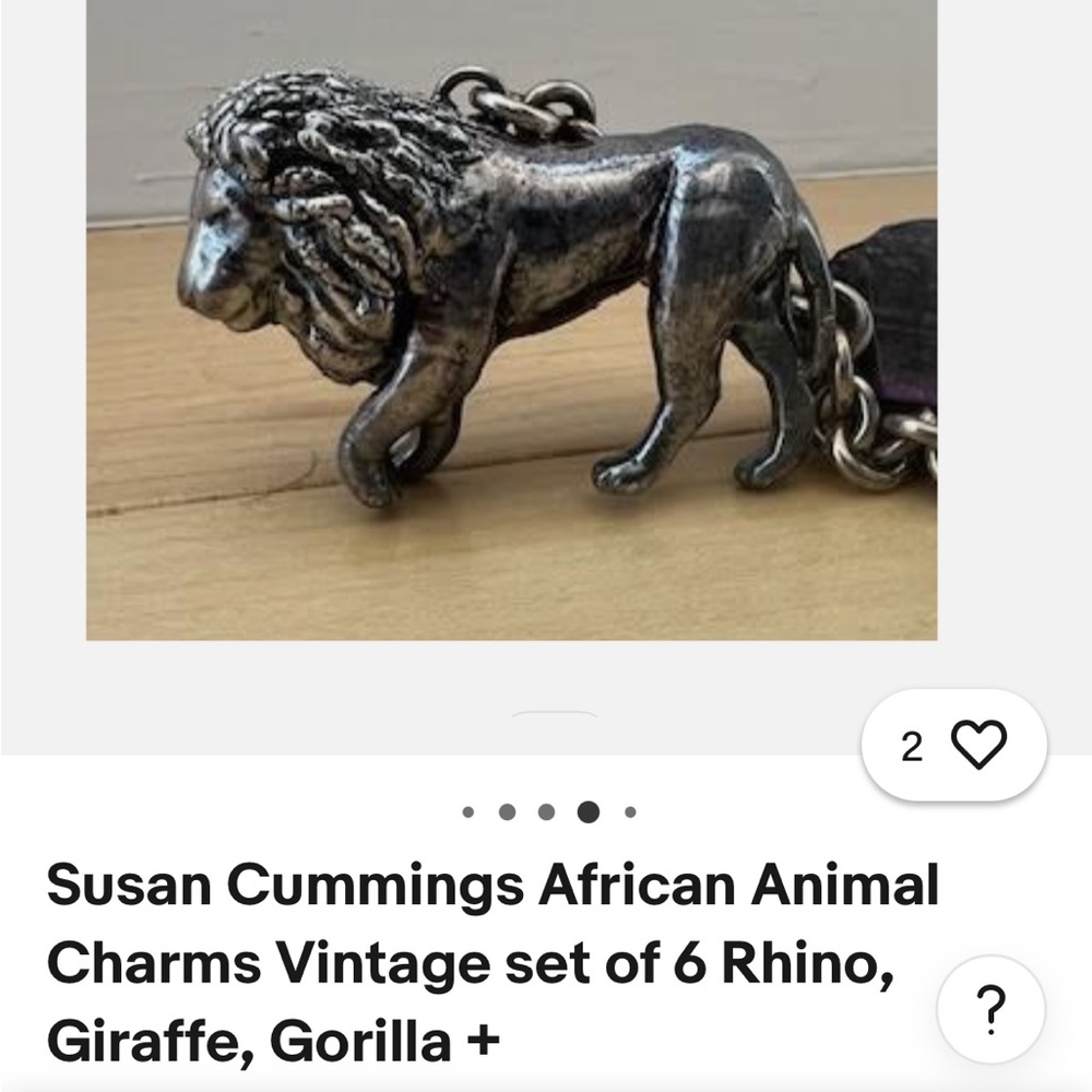 Susan Cummings Sterling Silver Animal Charm Set of 6 - Picture 8 of 9